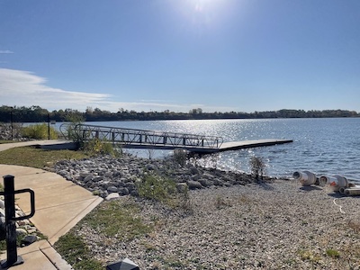 The dock at Three Oaks Recreational Area in the Scuba Zone