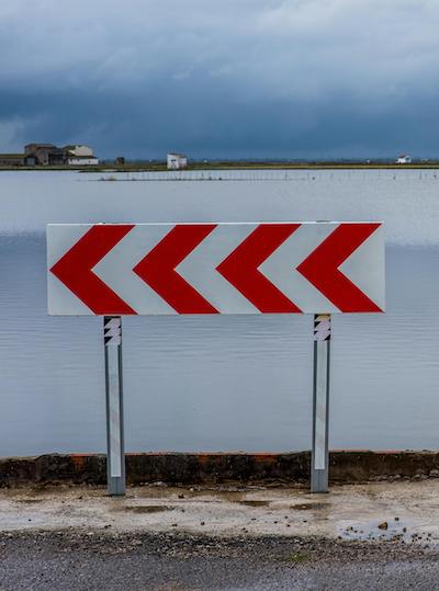 safety sign near water