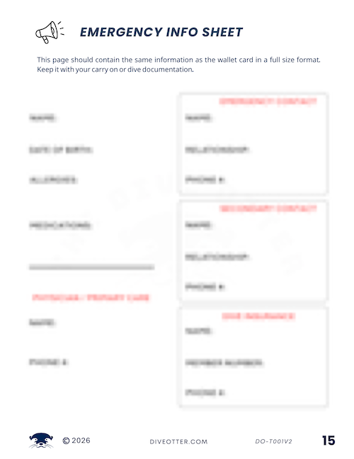 Emergency Info Sheet