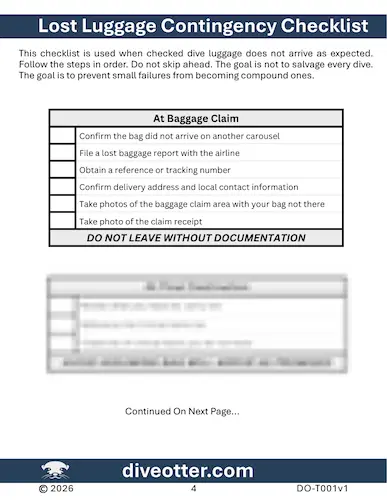 Lost Luggage Contingency Checklist