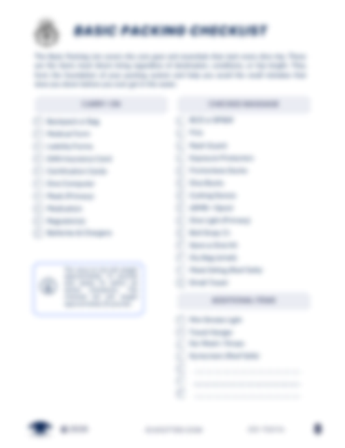 Basic Packing Checklist