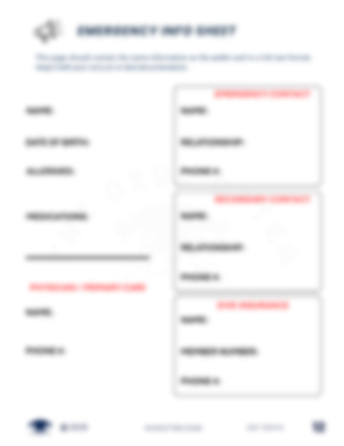 Emergency Info Sheet